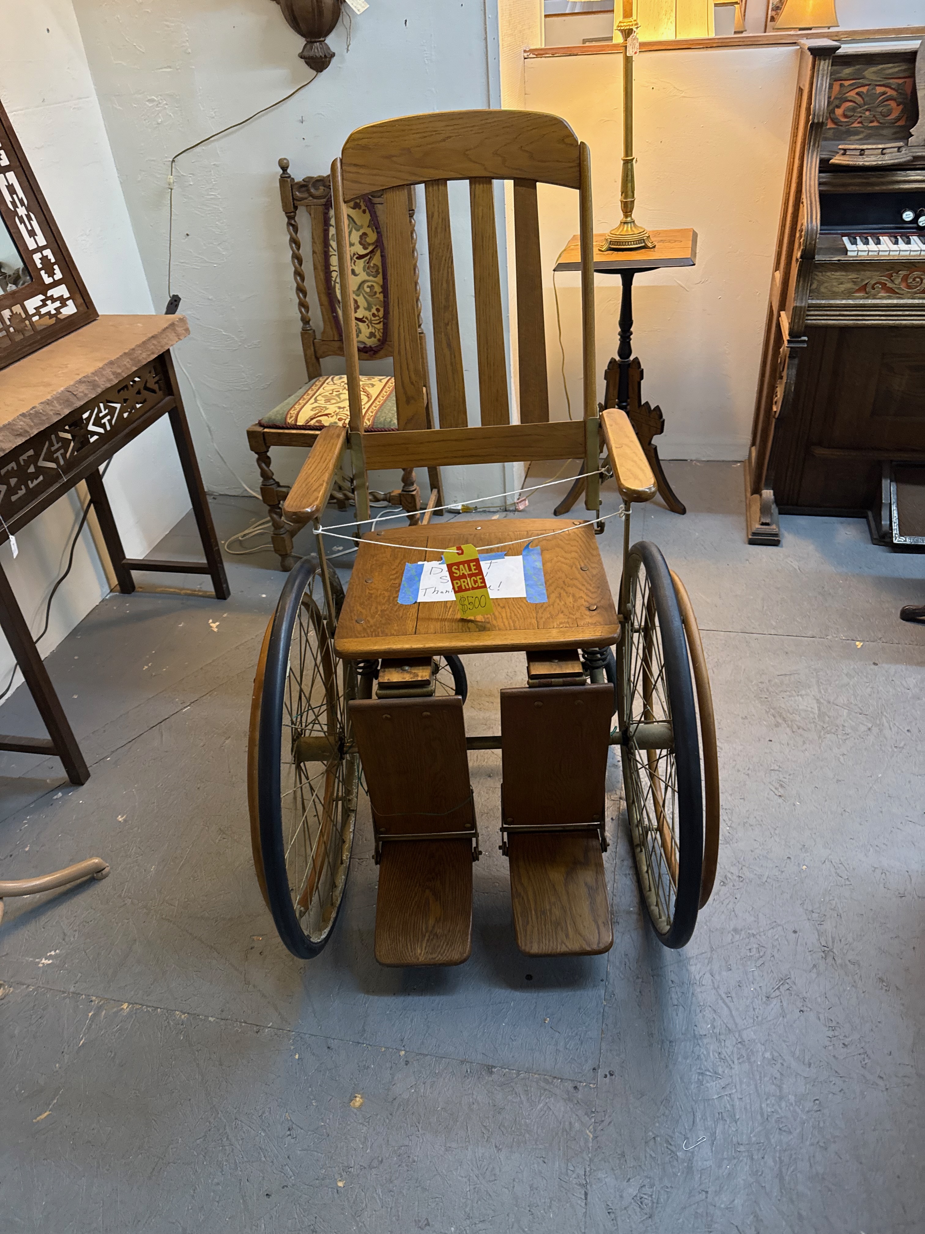 Antique wheelchair at the 22nd Street Antique Mall