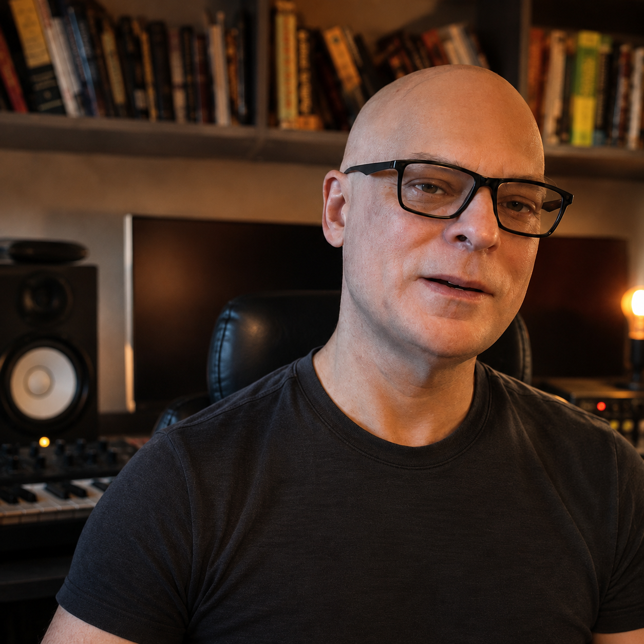 Joe Stroffolino in his home music studio