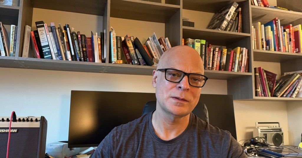 Joe Stroffolino in his home music studio
